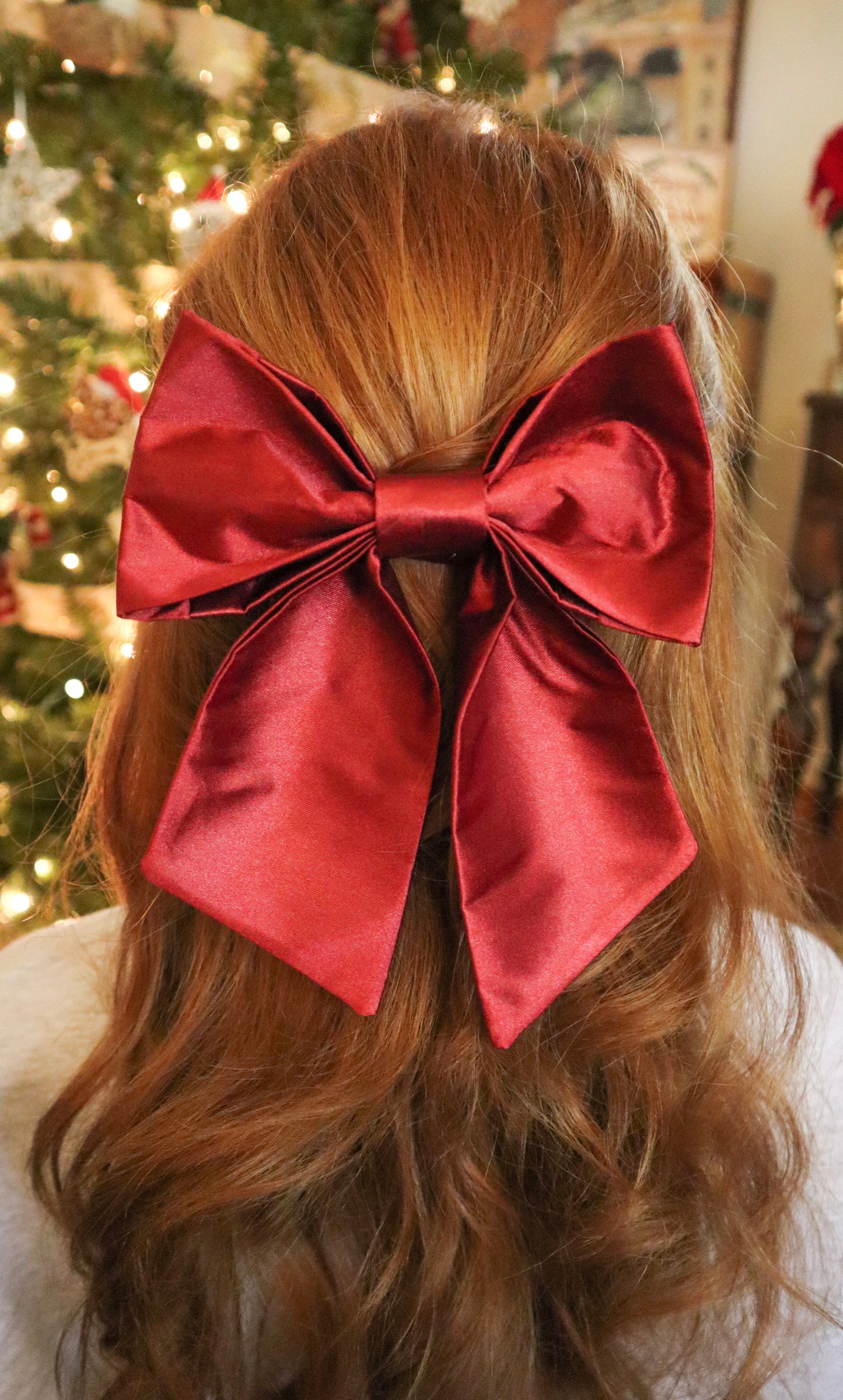 Ruby Satin Hair Bow