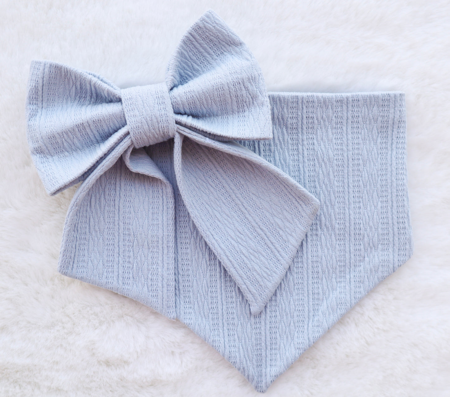 Powder Blue Ribbed Knit Bandana