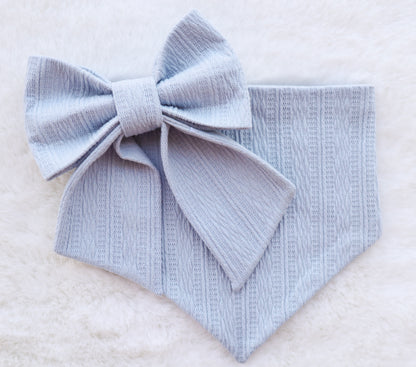 Powder Blue Ribbed Knit Bandana
