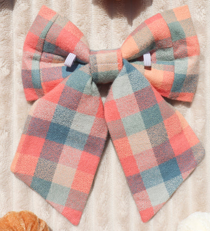 Cozy Campfire Plaid Pet Bow