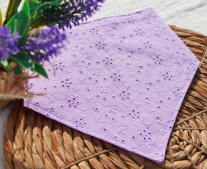 Lavender Floral Eyelets Bandana