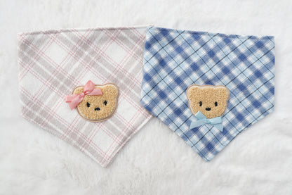 Beary Blue Plaid Bandana
