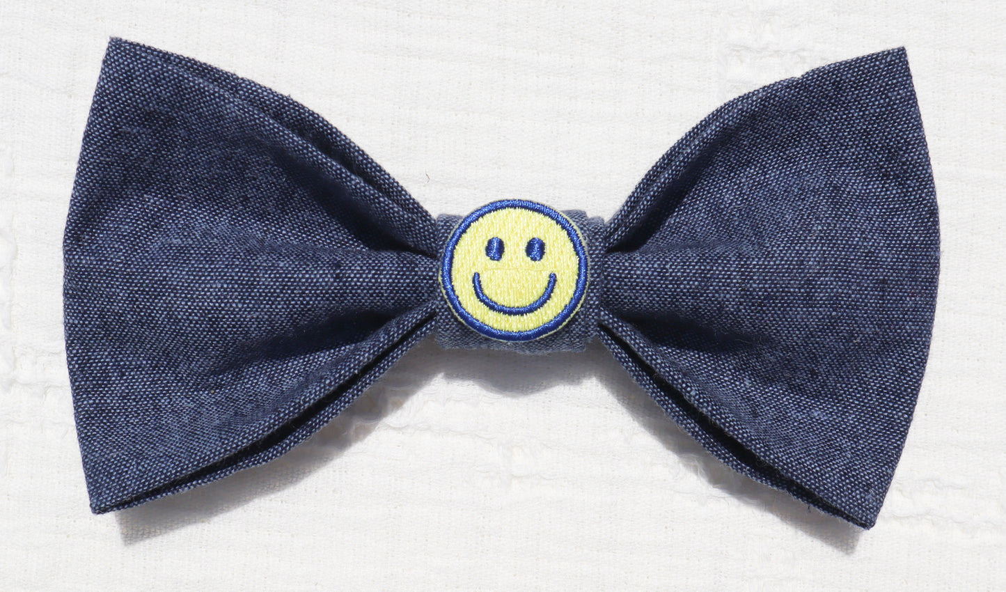 Smiley Face Patch Pet Bow