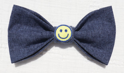 Smiley Face Patch Pet Bow