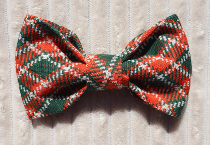 Pumpkin Patch Plaid Pet Bow
