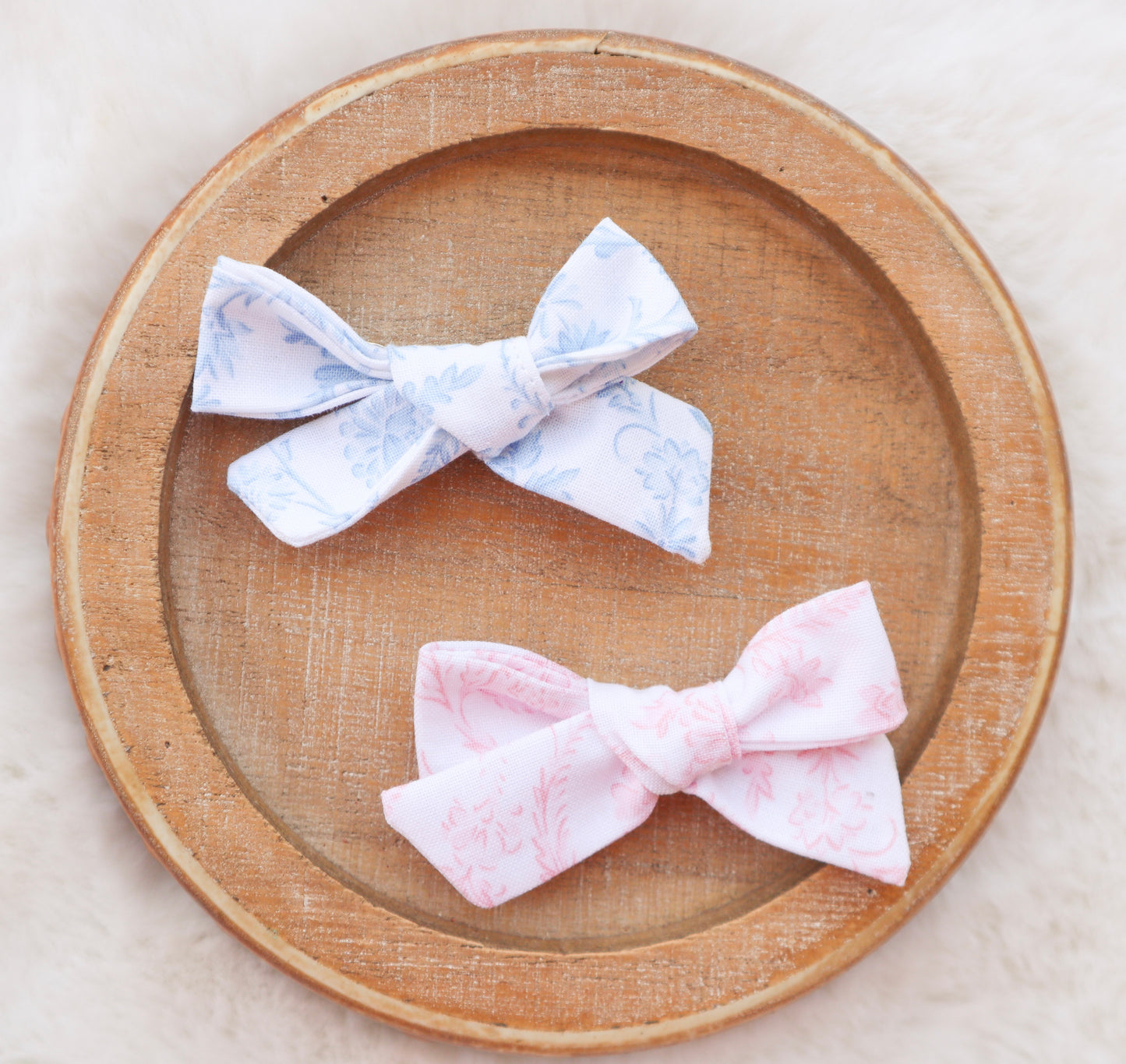 Blue Evelyn Fur Bow