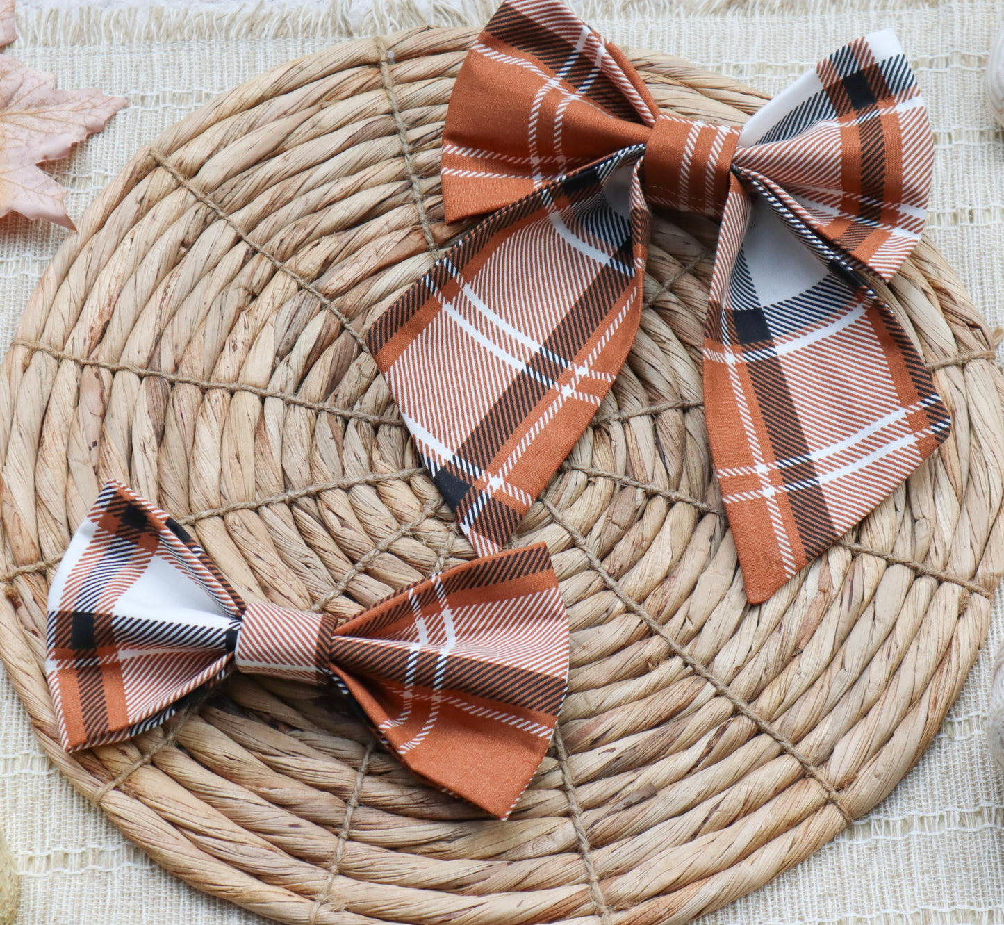 Classic Fall Plaid Pet Bow