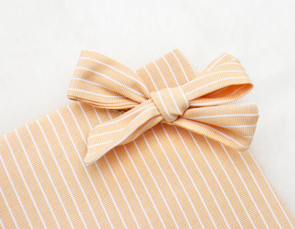 Buttery Cabana Stripes Fur Bow