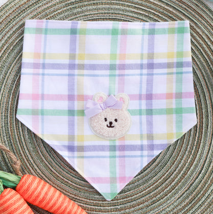 Hoppy Bunny Multicolor Plaid Bandana