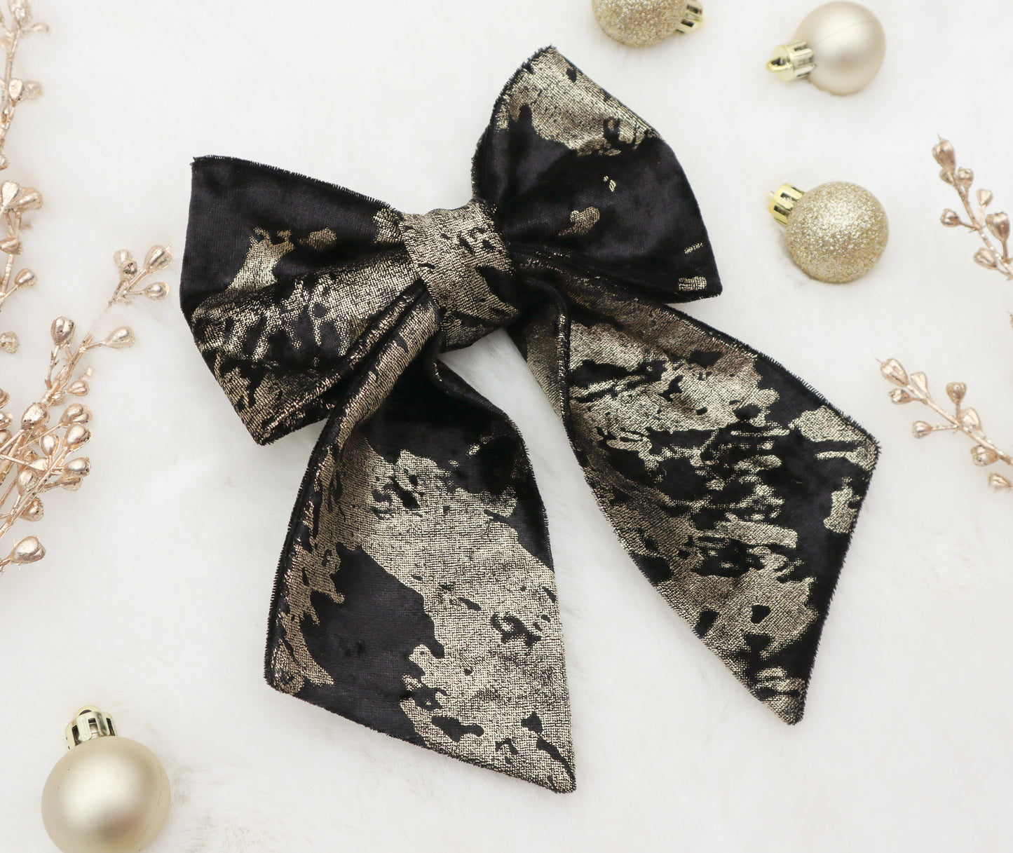 Champagne Splash Velvet Pet Bow