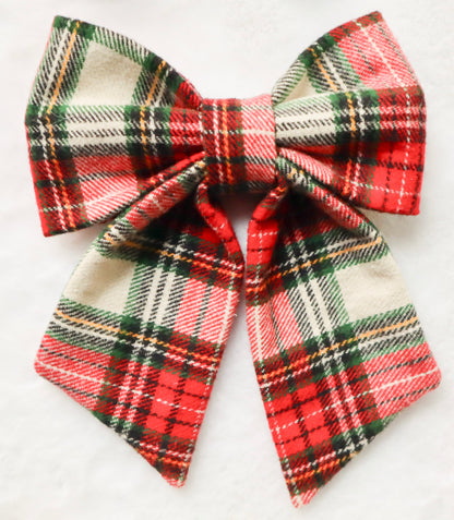 Classic Christmas Plaid Pet Bow