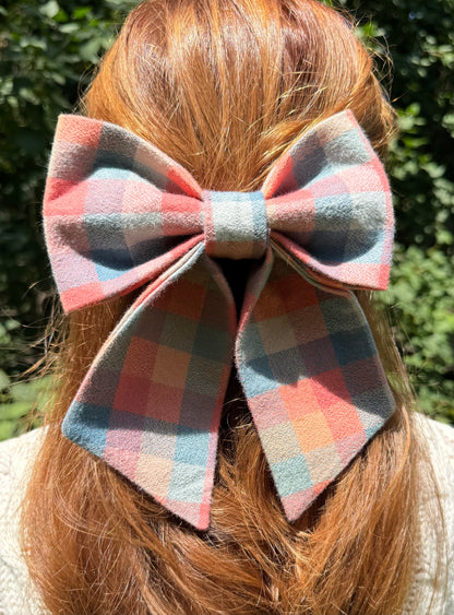 Cozy Campfire Plaid Hair Bow