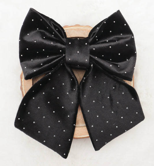 Dazzling Diamond Velvet Hair Bow