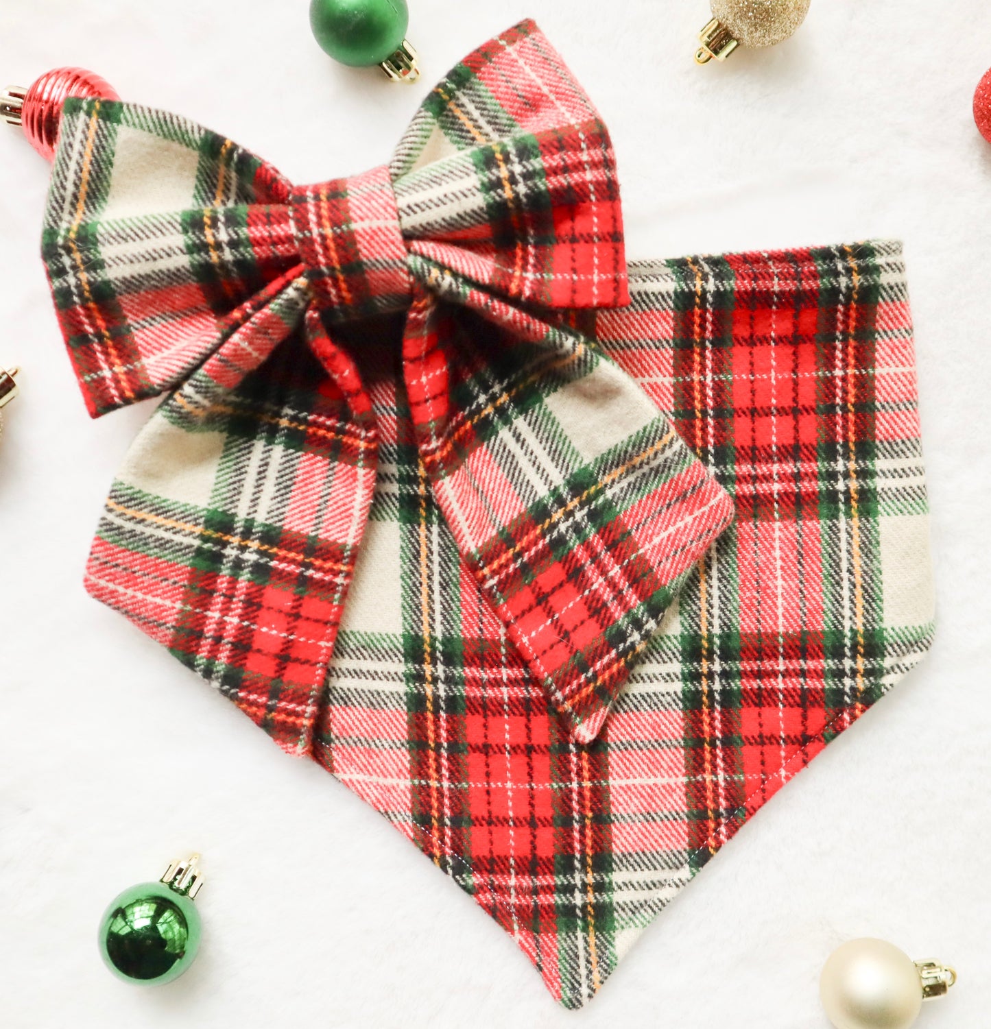 Classic Christmas Plaid Pet Bow