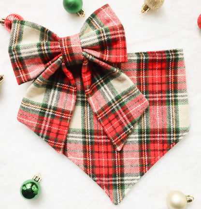 Classic Christmas Plaid Pet Bow
