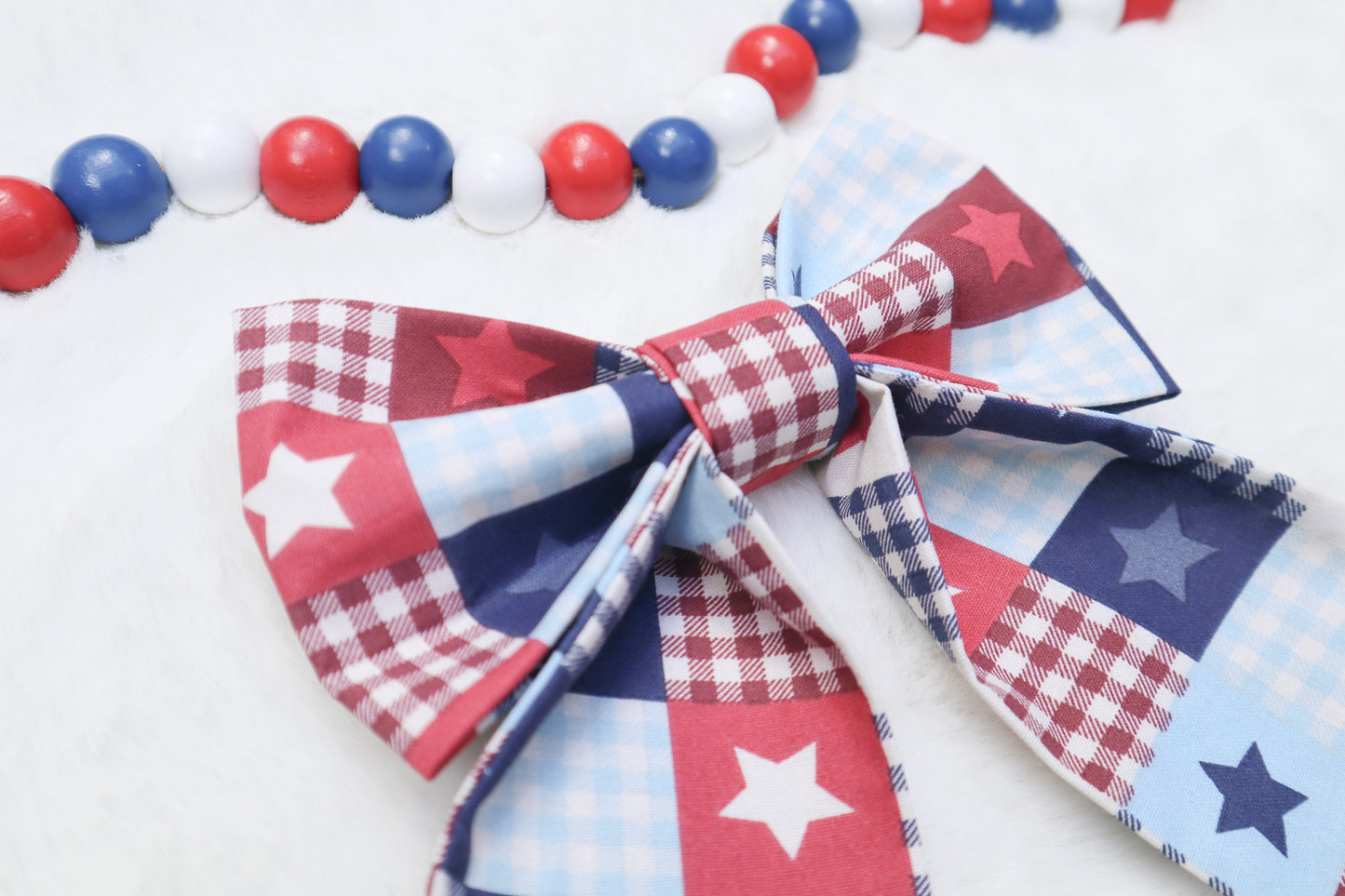 Patriotic Stars Pet Bow