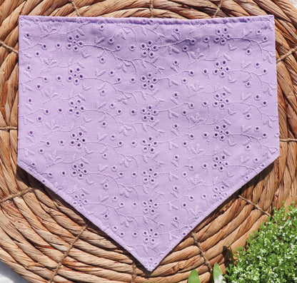 Lavender Floral Eyelets Bandana