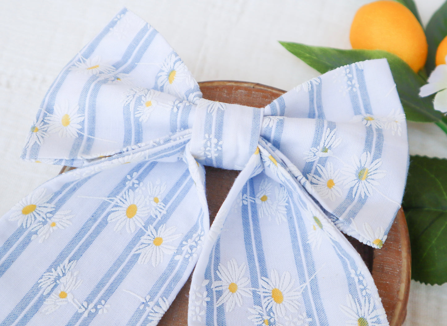 Striped Daisies Hair Bow