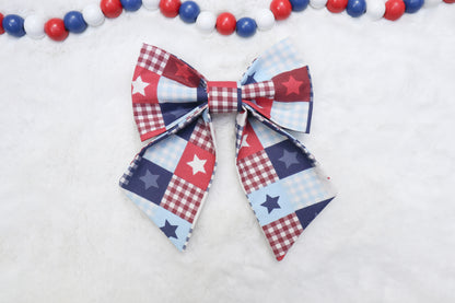 Patriotic Stars Pet Bow
