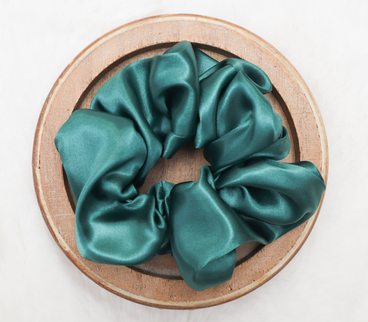Emerald Satin Hair Scrunchie