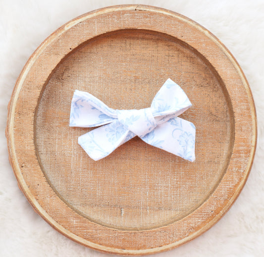 Blue Evelyn Fur Bow
