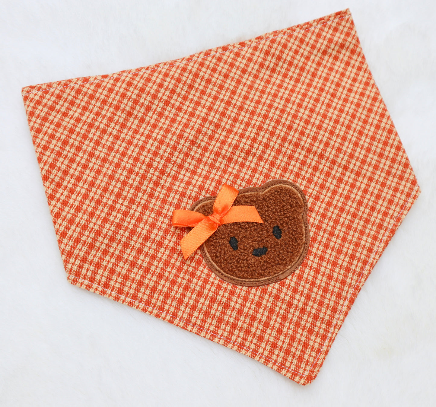 Pumpkin Spice Plaid Bear Bandana