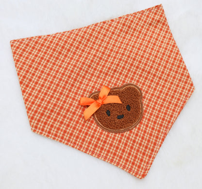 Pumpkin Spice Plaid Bear Bandana
