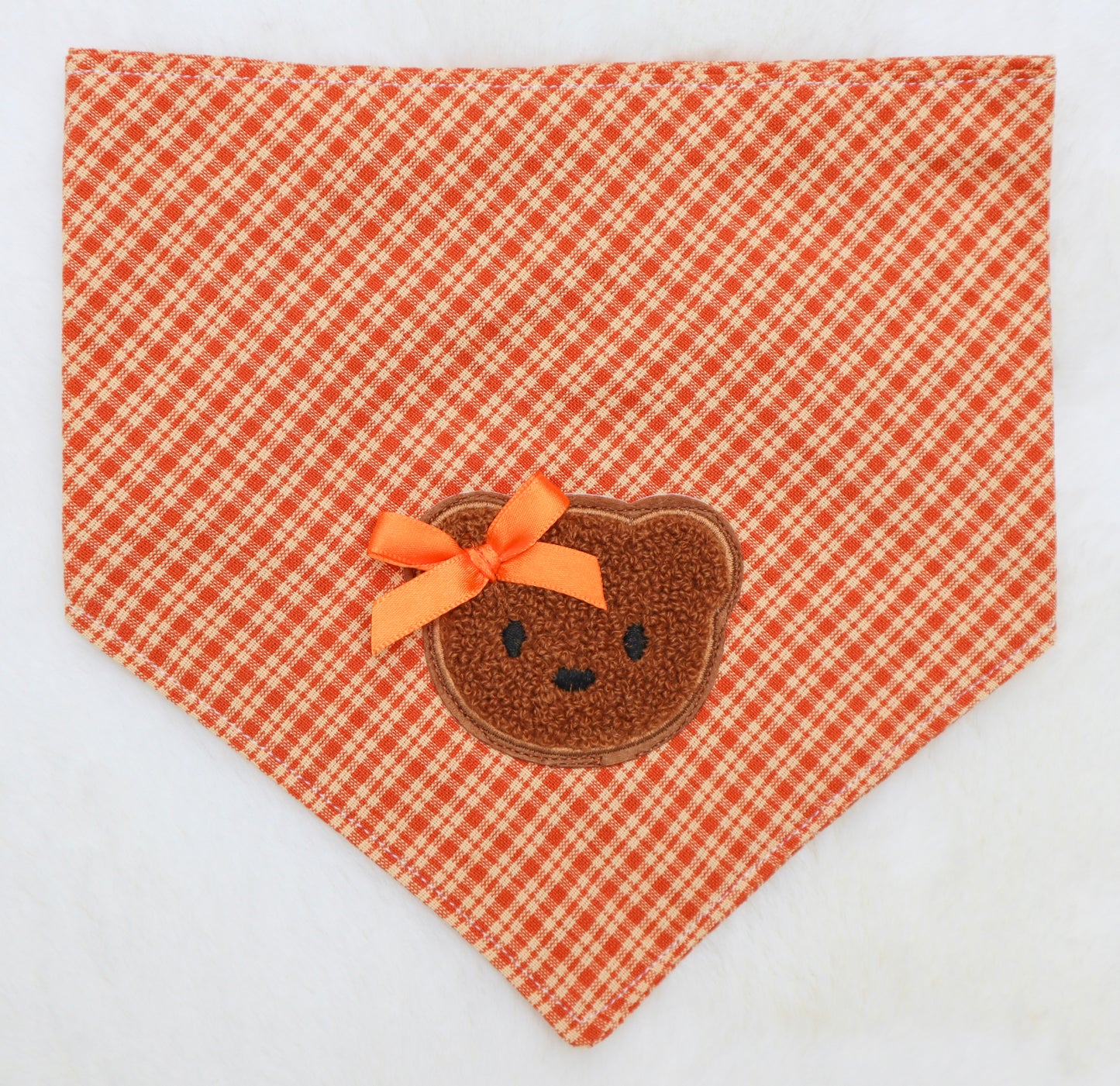 Pumpkin Spice Plaid Bear Bandana