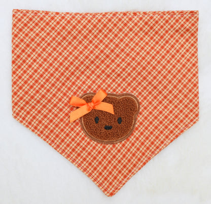 Pumpkin Spice Plaid Bear Bandana