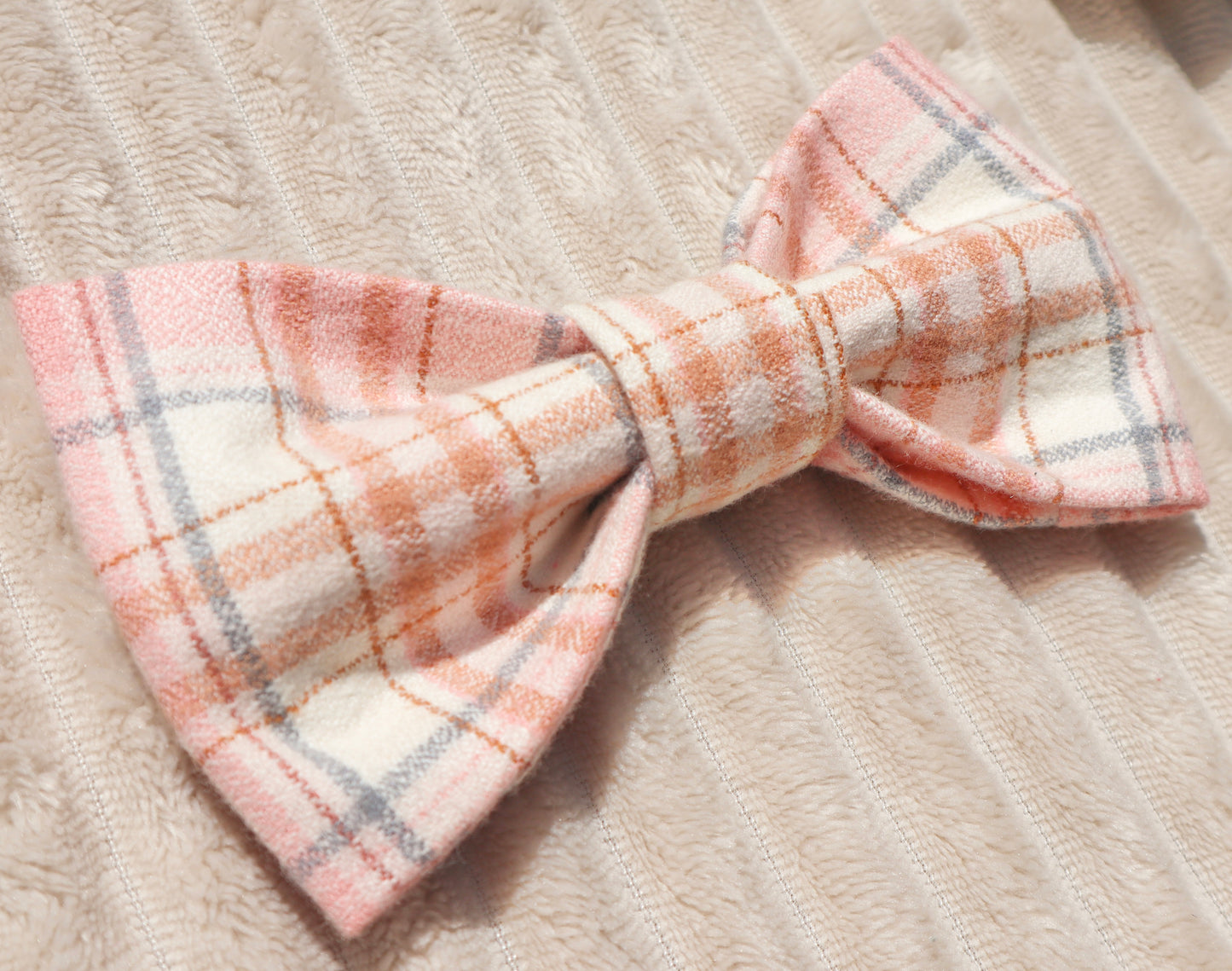 Blushing Cider Plaid Pet Bow