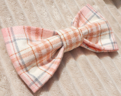 Blushing Cider Plaid Pet Bow