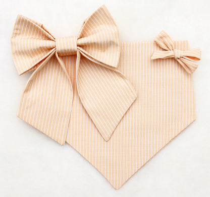 Buttery Cabana Stripes Pet Bow