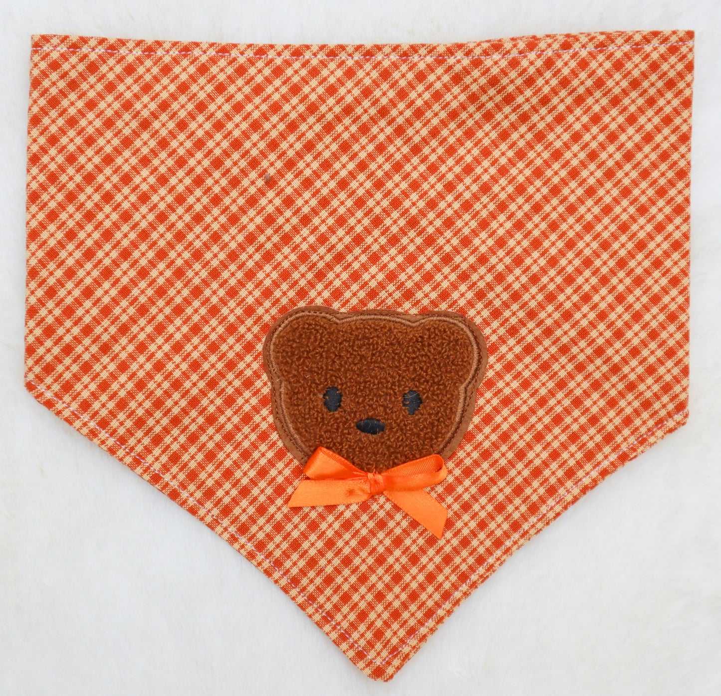 Pumpkin Spice Plaid Bear Bandana