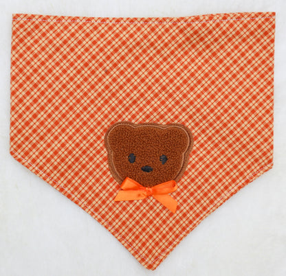 Pumpkin Spice Plaid Bear Bandana