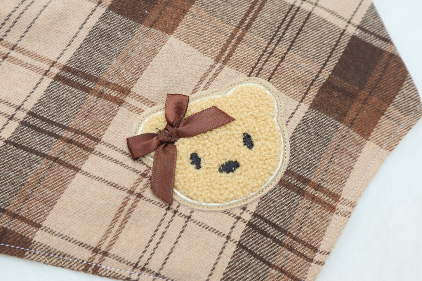 Espresso Plaid Bear Bandana