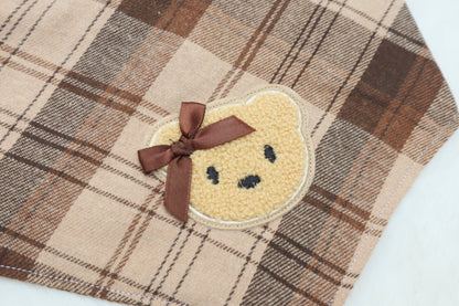 Espresso Plaid Bear Bandana