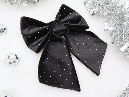 Dazzling Diamond Velvet Pet Bow