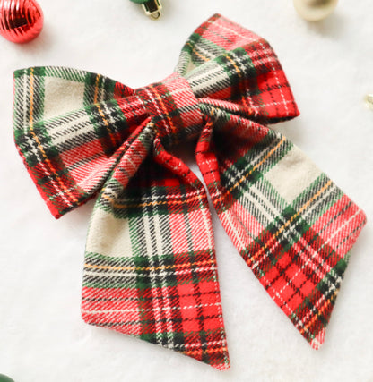 Classic Christmas Plaid Pet Bow