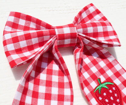Strawberry Picnic Pet Bow
