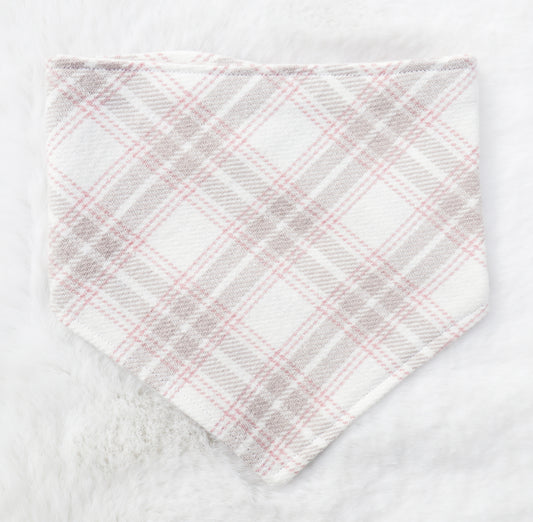 Winter Pink Plaid Bandana