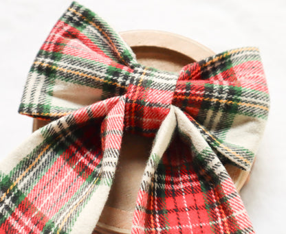 Classic Christmas Plaid Hair Bow