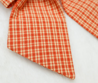 Pumpkin Spice Plaid Pet Bow