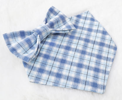 Winter Blue Plaid Bandana