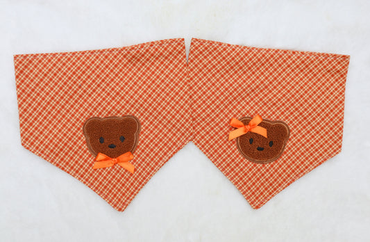 Pumpkin Spice Plaid Bear Bandana