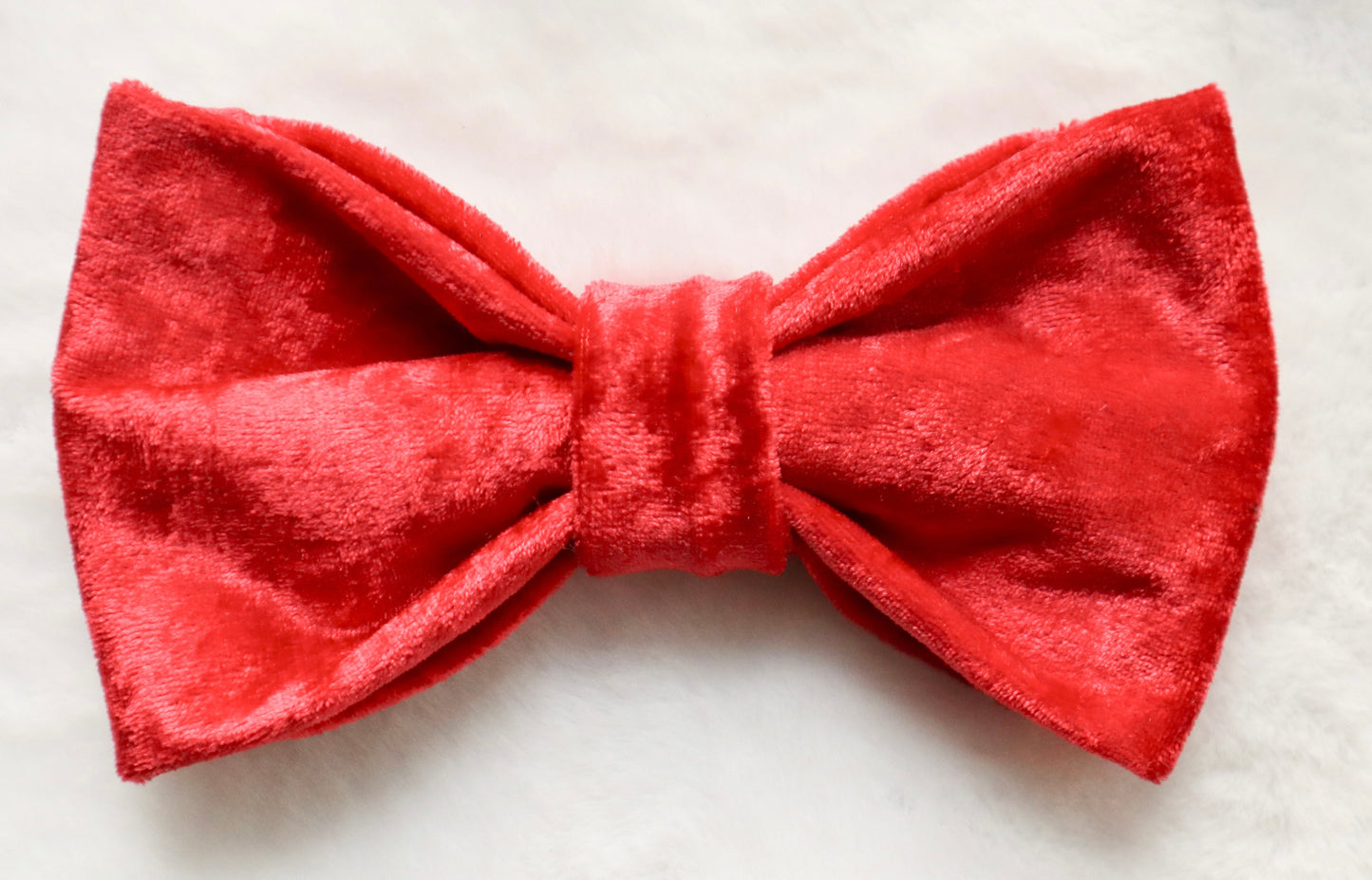 Crimson Red Velvet Pet Bow