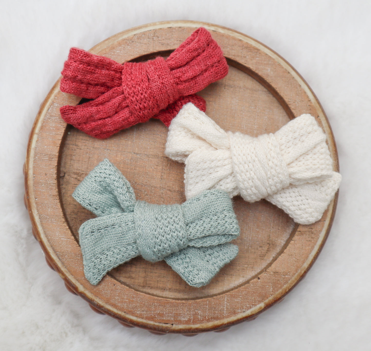 Frosted Spruce Sweater Weather Fur Bow