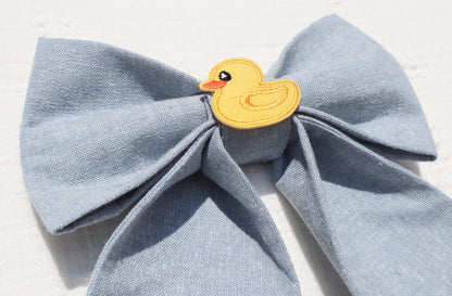 Rubber Ducky Patch Pet Bow