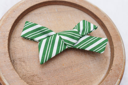 Green Peppermint Swirl Fur Bow
