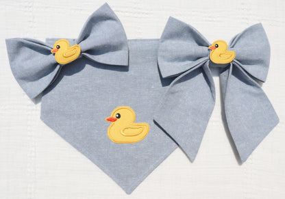 Rubber Ducky Patch Pet Bow