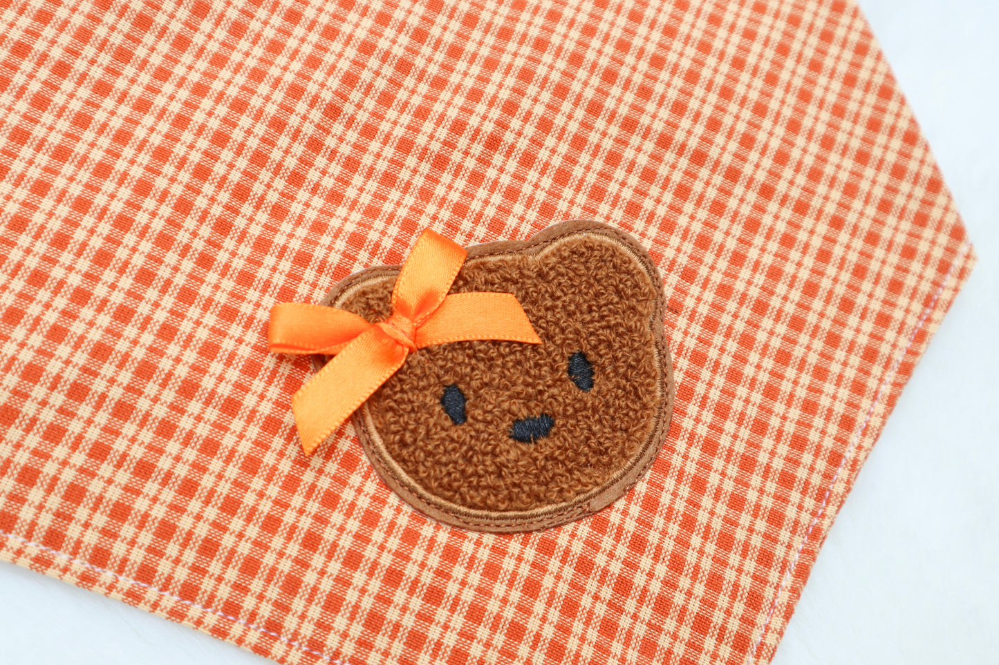 Pumpkin Spice Plaid Bear Bandana